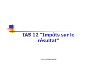 IAS 12 "Impôts sur le résultat"