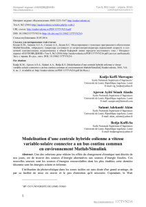 MODELISATION D`UNE CENTRALE HYBRIDE EOLIENNE A