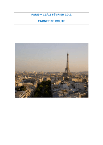 paris – 15/19 février 2012 carnet de route