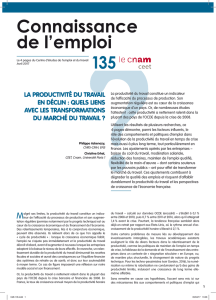 La productivité du travail en déclin : quels liens avec les