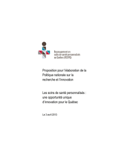 Proposition pour l`élaboration de la Politique nationale sur la