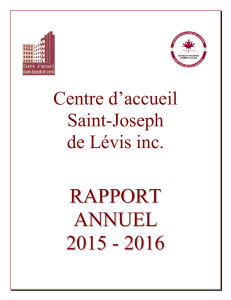 rapport annuel 2015 - 2016 - Centre d`accueil Saint