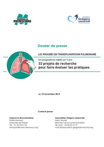 2. Un programme de recherche inédit en transplantation pulmonaire