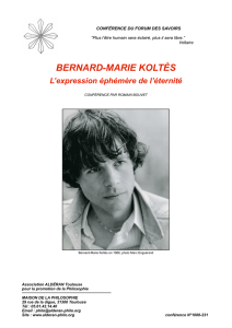 Bernard-Marie Koltès - Association ALDERAN