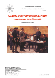 La qualification démocratique, les exigences de la démocratie