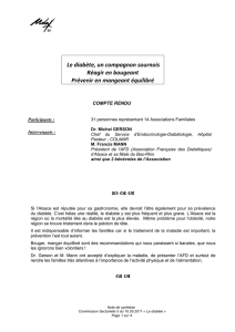NOTE DE SYNTHESE diabète