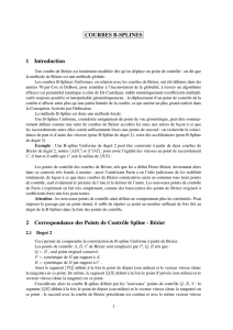 COURBES B-SPLINES 1 Introduction 2 Correspondance des Points