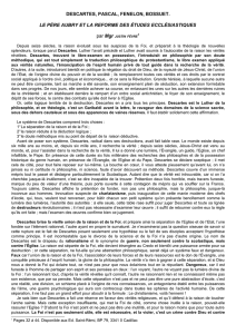 descartes, pascal, fenelon, bossuet. le père aubry et la reforme des