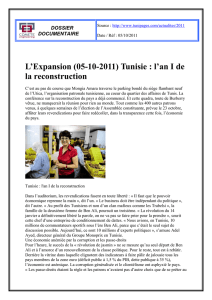 L`Expansion (05-10-2011) Tunisie : l`an I de la reconstruction