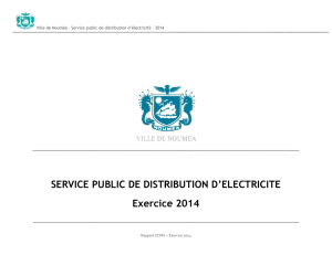 SERVICE PUBLIC DE DISTRIBUTION D`ELECTRICITE Exercice 2014