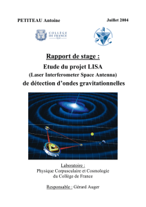 Rapport de stage : Etude du projet LISA de détection d`ondes