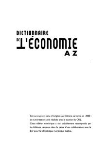 Dictionnaire de l`économie