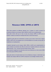 Réseaux GSM, GPRS et UMTS