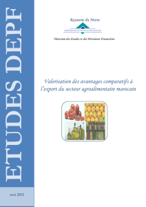 Valorisation des avantages comparatifs à l`export du secteur