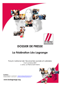 dossier de presse - Fédération Léo Lagrange