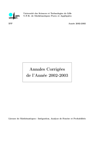 Annales Corrigées de l`Année 2002-2003