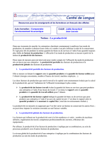 La productivité - Centre de langue française
