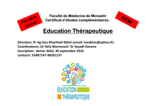 Education Thérapeutique - Faculté de Médecine de Monastir