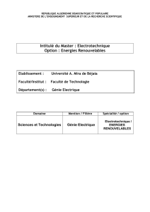 Intitulé de l`option - Université Abderrahmane Mira