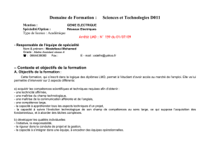 FICHE ORGANISATION DES ENSEIGNEMENTS