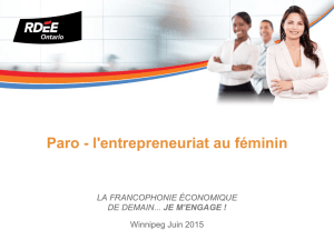 Paro - l`entrepreneuriat au féminin