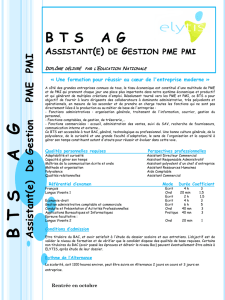 BTS AG Assistant(e) de Gestion pme pmi Diplôme délivré par l