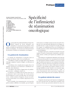 Spécificité de l`infirmier(e) de réanimation oncologique