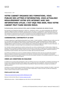 votre cabinet organise des formations, vous publiez des lettres d