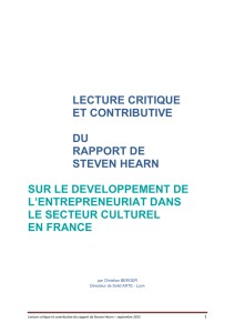 Lecture critique et contributive du rapport de Steven