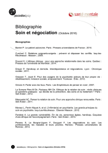 Bibliographie Soin et négociation (Octobre 2016)