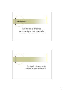 Module 5-1 Eléments d`analyse économique des marchés