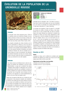 2016 évolution de la population de la grenouille rousse