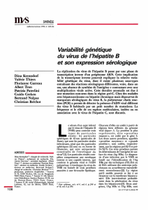 Variabilité génétique du virus de l`hépatite et son - iPubli