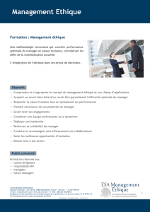 Management Ethique - Centre Ethique International