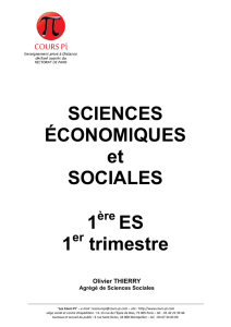 SCIENCES ÉCONOMIQUES et SOCIALES 1 ES 1 trimestre