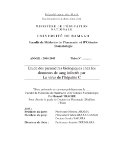 Etude des paramètres biologiques chez les donneurs de sang