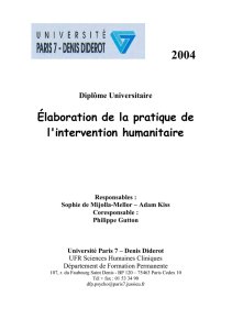 brochure DU elaboration de la pratique de l`intervention humanitaire