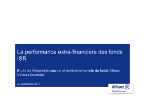 La performance extra-financière des fonds ISR