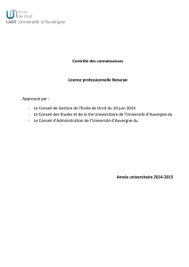 Licence Pro Notariat - Faculté de Droit de Clermont