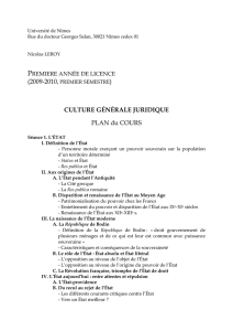Plan du cours