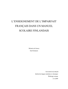 l`enseignement de l`imparfait français dans un manuel scolaire