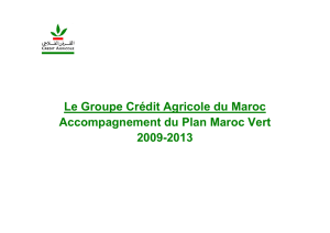 Accompagnement du Plan Maroc Vert par le Crédit Agricole du Maroc