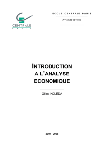 INTRODUCTION A L`ANALYSE ECONOMIQUE