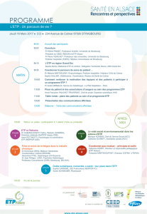 Programme - ETP Alsace