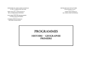 Programmes histoire geographie: première