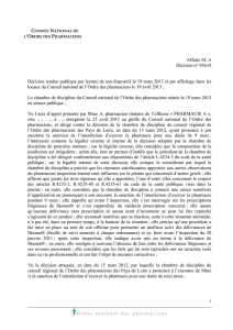 Décision - Ordre des pharmaciens