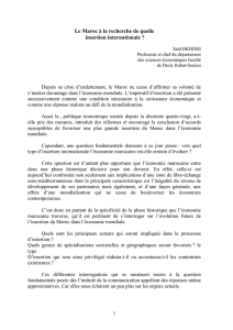Le Maroc à la recherche de quelle insertion internationale ?