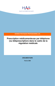 Téléprescription - Argumentaire