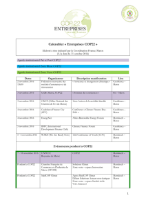 Calendrier « Entreprises COP22