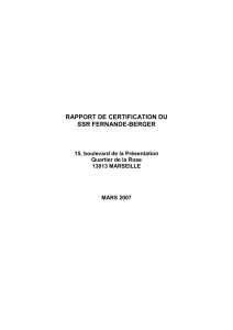 rapport de certification du ssr fernande-berger